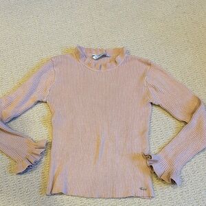 Mayoral Girl's Dusty Pink Ruffled Turtleneck
